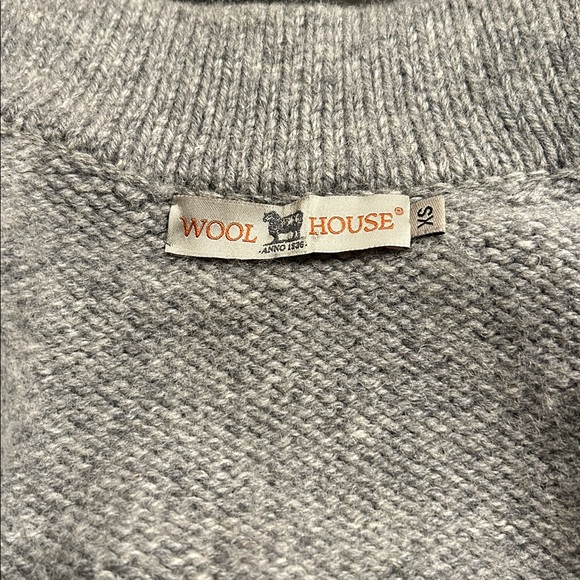 WOOL HOUSE Full Zip New Wool Sweater, NWOT, Gray/Cream, XS, $149 - Picture 8 of 10